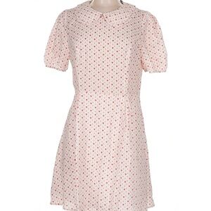 Allegra K Pink Heart Print Mini Dress